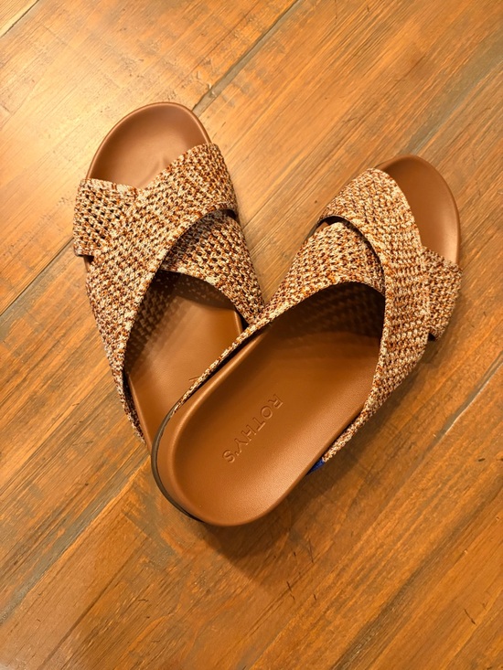 Rothy's Shoes - Rothy's Women's Woven Crossband Weekend Slide in Brown Tan Sz 8 Like New
